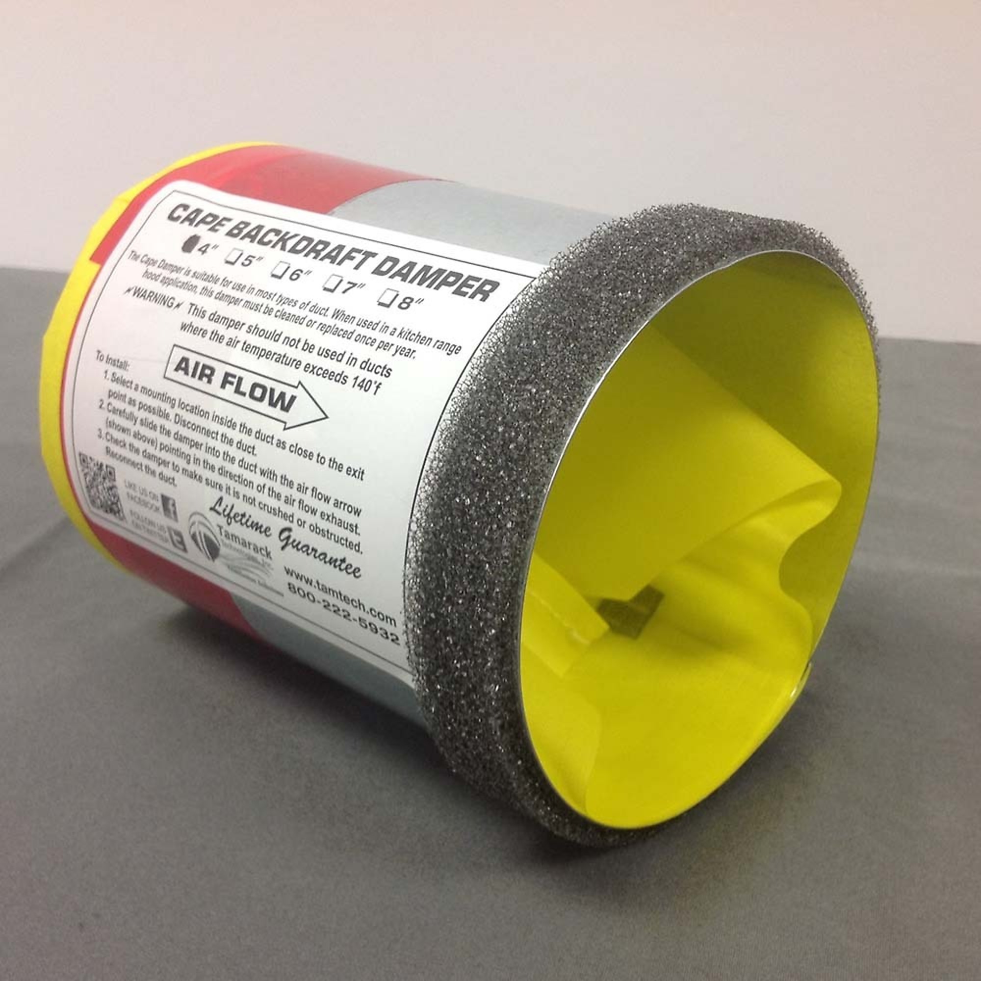 Tamarack Backdraft Damper, 4in. Diameter, Model# TTI-CBD4